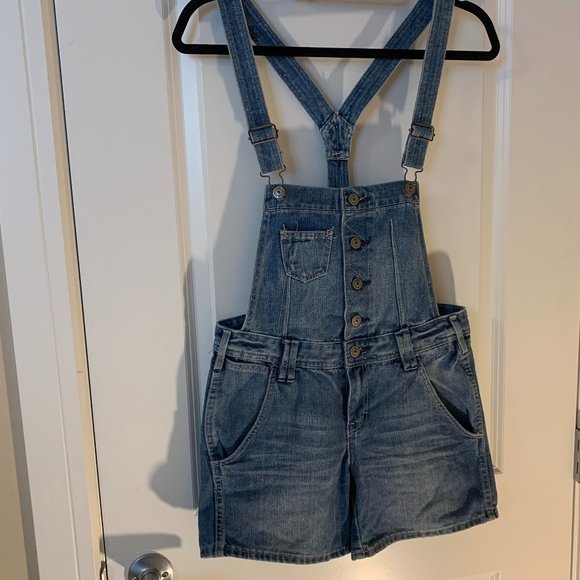 H&M Denim Dungaree Shorts. Size 13-14Y - Picture 3 of 8